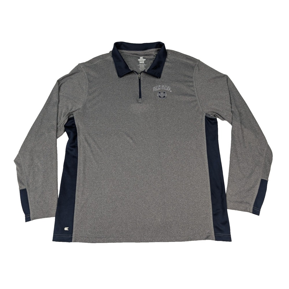 Colosseum Utah State 1/4 Zip Pullover Men's XXL Gray/Blue‎ Long Sleeve Aggies